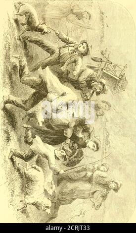 . Der Süden : eine Tour durch seine Schlachtfelder und zerstörten Städte, eine Reise durch die verwüsteten Staaten, und Gespräche mit den Menschen: Eine Beschreibung des gegenwärtigen Zustandes des Landes - seine Landwirtschaft - Eisenbahnen - Geschäft und Finanzen.. . h Maler, Historiker, Romantiker, werden in den zukünftigen Zeitaltern arbeiten zu begreifen und darzustellen. Gewarnt von der fliegenden Kavallerie und dem Rauch und den Flamesvon Plantagen am Horizont, die panisch-geplagten Bewohner thoudit nur der Rettung ihres Eigentums und ihr Leben vor den Eindringlingen. Viele flohen aus ihren Häusern, mit ihnen die wertvollsten ihrer Besitztümer, oder t Stockfoto