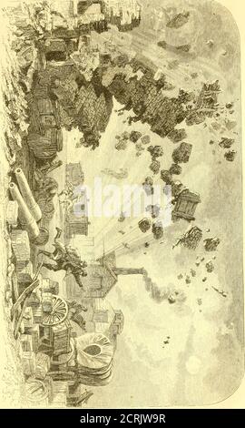 . Der Süden : eine Tour durch seine Schlachtfelder und zerstörten Städte, eine Reise durch die verwüsteten Staaten, und Gespräche mit den Menschen: Eine Beschreibung des gegenwärtigen Zustandes des Landes - seine Landwirtschaft - Eisenbahnen - Geschäft und Finanzen.. . t, befehligen Minetta Bay und sev-eral Meilen der Küste von Mobile Bay. Tliis Werk, ursprünglich von De Soto vor mehr als drei Jahrhunderten gebaut, wurde endgültig von unserer Flotte und Landstreitkräfte am Tag des Falls von Richmond investiert. Es ergab sich am neunten April, und auf der elften Mobile wurde evakuiert. Das Wasser nähert sich dieser Festung, und auf die andere DEFE Stockfoto