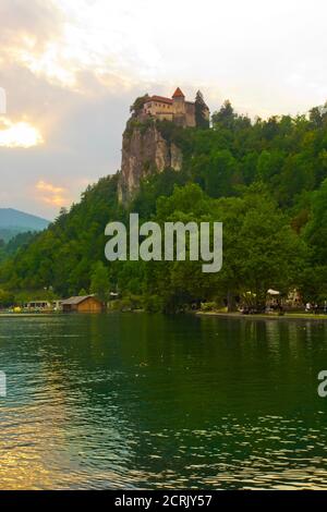 Schöne Szene im Bleder See in Slowenien Stockfoto