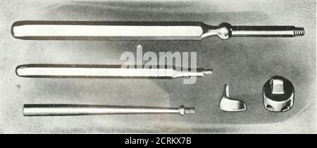 . Archive der Physikalischen Medizin und Rehabilitation . Wig. 4 (Abb. I.) Die Oberfläche des appli- yiTig P.-Kators besteht aus Blech-Monel-Metall nur 0.1 mm. In der Dicke, beneath, die erst vor kurzem entwickelt worden ist- das Radium ist gleichmäßig verteilt in ihren Laboratorien verwendet ein uted. Die Rückseite des Applikators ist extrem dünne Schicht aus Metall, dick genug, um praktisch alle Radium absorbieren. Der gesamte Applikator ist aus der Beta-Strahlung, wodurch die Bereitstellung aus einer nicht-korrosiven Legierung, genannt Monel Metall, und es kann erreicht werden kann, whi Schutz in dieser Richtung Seiten des Stockfoto