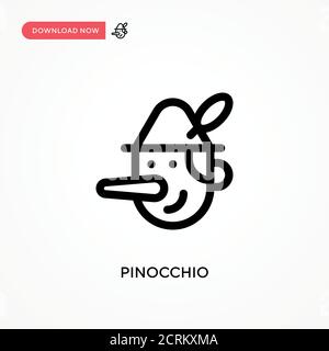 Pinocchio einfaches Vektor-Symbol. Moderne, einfache flache Vektor-Illustration für Website oder mobile App Stock Vektor