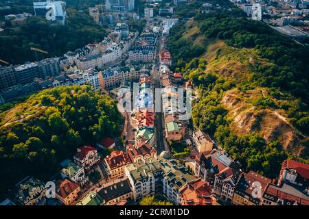 Luftpanoramic Blick auf die Andreevsky Abstieg Stockfoto