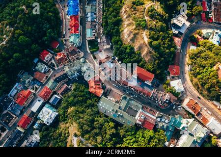 Luftpanoramic Blick auf die Andreevsky Abstieg Stockfoto