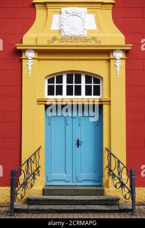 Eingang zur Gymnasial Kirche in Meppen, Deutschland Stockfoto