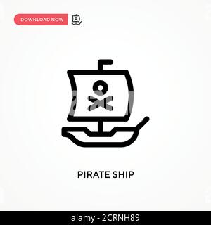 Piratenschiff einfaches Vektor-Symbol. Moderne, einfache flache Vektor-Illustration für Website oder mobile App Stock Vektor