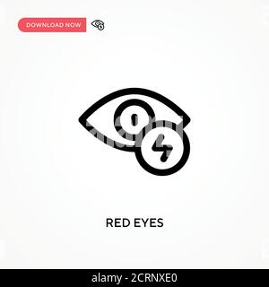 Einfaches Vektorsymbol für rote Augen. Moderne, einfache flache Vektor-Illustration für Website oder mobile App Stock Vektor