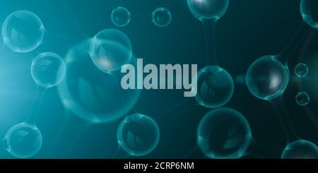 Molekulare Struktur auf blauem Hintergrund, illustratives Bild Stockfoto