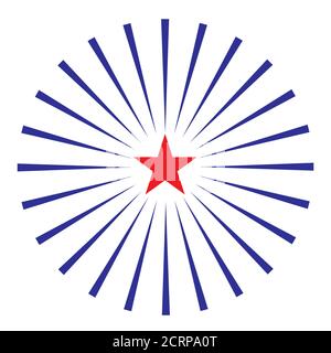 Amerikanischer Stern mit Strahlen Symbol Emblem Symbol Stock Vektor
