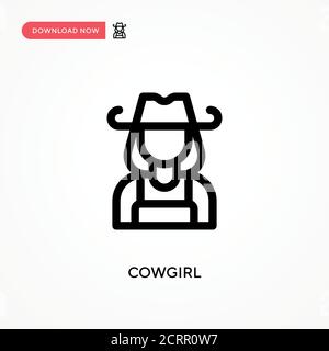 Cowgirl einfaches Vektor-Symbol. Moderne, einfache flache Vektor-Illustration für Website oder mobile App Stock Vektor