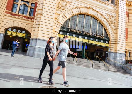 Ruhige Straßen In Melbourne Während Der Coronavirus-Pandemie Stockfoto