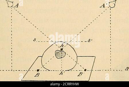 . Manuel de radioscopie et de radiographie par l'emploi des rayons X . Abb. 36. – Dispositif G. Bruuel pour la détermination exactedun corps étranger dans lorganisme.. ! i Abb. 37. – Détermination graphique de la positiondu Corps étranger. 66 – Stockfoto