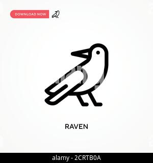 Einfaches Vektorsymbol Raven. Moderne, einfache flache Vektor-Illustration für Website oder mobile App Stock Vektor