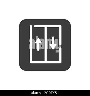 Schwarzes Glyphensymbol des Aufzugs. Bewegliche Treppe, die die Menschen zwischen den Etagen eines Gebäudes trägt. Piktogramm für Webseite, mobile App, Promo. UI-UX-GUI Stock Vektor