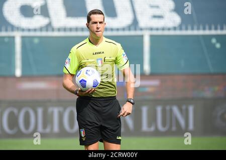 Genova, Italien, 20 Sep 2020, refere Giovanni Ayroldi during Genoa vs Crotone, italian Serie A Soccer match - Credit: LM/Danilo Vigo/Alamy Live News Stockfoto