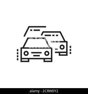 Schwarze Autokade-Linie. Offizielle staatliche Auto Polizei Autos eskortieren. Schutz von Regierungsbehörden. Piktogramm für Webseite, mobile App, Promo. Editierbar Stock Vektor