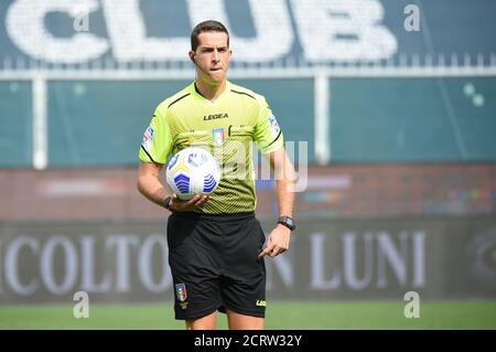 Genua, Italien. September 2020. Genova, Italien, 20 Sep 2020, refere Giovanni Ayroldi during Genoa vs Crotone - italian Serie A Soccer match - Credit: LM/Danilo Vigo Credit: Danilo Vigo/LPS/ZUMA Wire/Alamy Live News Stockfoto