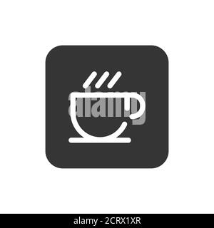 Cafe Straßenschild schwarzes Glyph-Symbol. Lebensmittel. Öffentliche Navigation. Piktogramm für Webseite, mobile App, Promo. UI UX GUI Design Element. Bearbeitbare Kontur. Stock Vektor