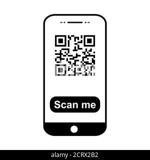 Mobil Scan Flat-Symbol auf weißem Hintergrund isoliert. QR Code Reader Vektor Illustration . Stock Vektor