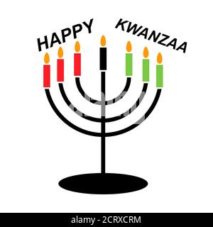 Happy kwanzaa , amerikanisches Design isoliert auf weißem Hintergrund. Grußkarte, Vektorgrafik . Stock Vektor