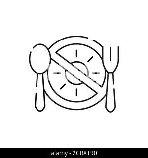 Schwarzes Ramadan-Symbol. Essen oder trinken Sie nicht vor Sonnenuntergang. Piktogramm für Webseite, mobile App, Promo. UI UX GUI Design Element. Bearbeitbare Kontur. Stock Vektor