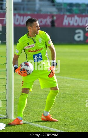 20.09.2020, St. Gallen, Kybunpark, Fußball Super League: FC St.Gallen 1879 - FC Sion, # 18 Torwart Kevin Fickentscher (Sion) Quelle: SPP Sport Pressefoto. /Alamy Live Nachrichten Stockfoto