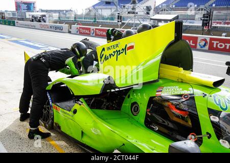 34 Binder Ren. (aut), Smiechowski Jakub (pol), Isaakyan Matevos (rus), Inter Europol Competition, Ligier JS P217-Gibson, Boxenstopp während der 2020 24 H Stockfoto