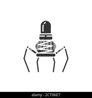 Nano Roboter schwarzes Glyph-Symbol. Medizinisches Gerät. Bioengineering. Innovation in der Technologie. Für Webseite, App anmelden. UI UX GUI Design Element. Stock Vektor