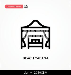 Strand Cabana einfache Vektor-Symbol. Moderne, einfache flache Vektor-Illustration für Website oder mobile App Stock Vektor