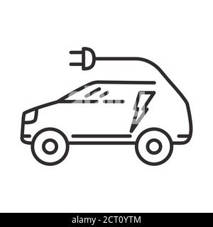 Off-Road-Fahrzeug Symbol elektrischen Stecker . Skizzieren Sie den Vektor des Fahrzeugs. Stock Vektor