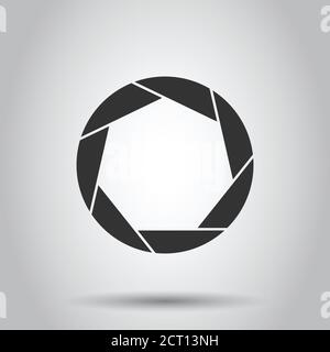 Kamera Membran Symbol im flachen Stil. Objektiv zeichen Vector Illustration auf weißem Hintergrund isoliert. Foto snapshot Geschäftskonzept. Stock Vektor