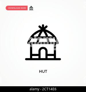 Einfaches Vektor-Symbol der Hütte. Moderne, einfache flache Vektor-Illustration für Website oder mobile App Stock Vektor
