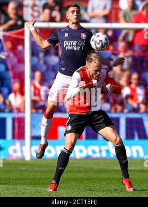 ROTTERDAM, NIEDERLANDE - 20. SEPTEMBER: Julio Pleguezuelo vom FC Twente, Nicolai Jorgensen von Feyenoord während des eredivisie-Spiels zwischen Feyenoord und FC Twente im Stadion De Kuip am 20. september 2020 in Rotterdam, Niederlande. *** Ortsüberschrift *** Julio Pleguezuelo, Nicolai Jorgensen Stockfoto