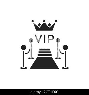 Roter Teppich Glyphe schwarzes Symbol. Feierliche vip-Veranstaltung. Registrieren Sie sich für Webseite, mobile App, Schaltfläche, Logo. Vektor-isolierte Schaltfläche. Stock Vektor