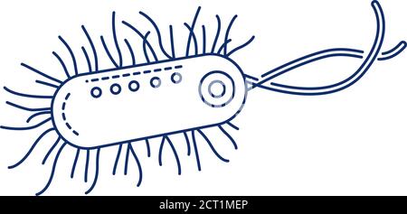 Nano-Roboter, Symbol mit schwarzer Linie. Medizinisches Gerät. Bioengineering. Innovation in der Technologie. Für Webseite, App anmelden. UI UX GUI Design Element. Editierbar Stock Vektor