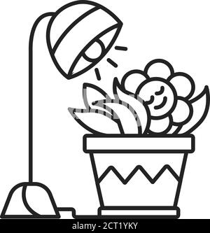 Artificial light black line icon. Refers to any light source that is produced by electrical means. Pictogram for web page, mobile app, promo. UI UX Stock Vektor