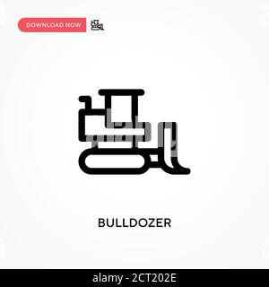 Bulldozer einfaches Vektor-Symbol. Moderne, einfache flache Vektor-Illustration für Website oder mobile App Stock Vektor