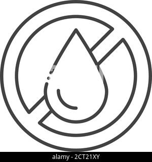 Symbol für die Farbe der ölfreien Linie. Keine Trans-Fett-Lebensmittel diätetisch. Allergene Zutat. Nahrungsmittelunverträglichkeit. Registrieren Sie sich für Webseite, mobile App, Schaltfläche, Logo. Stock Vektor