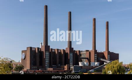 Das Kraftwerk des Automobilwerks Volkswagen läuft ursprünglich auf Hard cole. aus ökologischen Gründen wird cole durch Erdgas ersetzt. Stockfoto