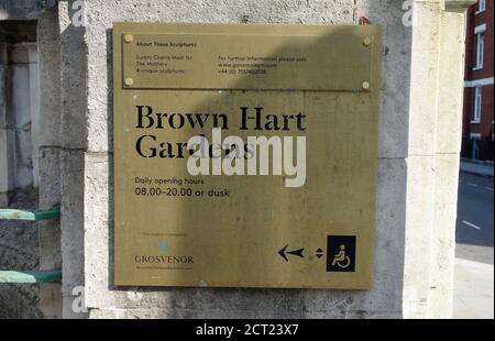 Brown Hart Gardens - Mayfair, London, Großbritannien. Stockfoto