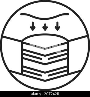 Memory Foam Bett Matratze schwarze Linie Symbol. Ändert die Form, wenn Druck ausgeübt wird. Piktogramm für Webseite, mobile App, Promo. UI UX GUI Design Element Stock Vektor