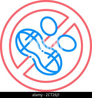 Farbsymbol für NUTS-freie Linie. Allergene Zutat. Nahrungsmittelunverträglichkeit. Registrieren Sie sich für Webseite, mobile App, Schaltfläche, Logo. Vektor-isolierte Schaltfläche. Editierbar Stock Vektor