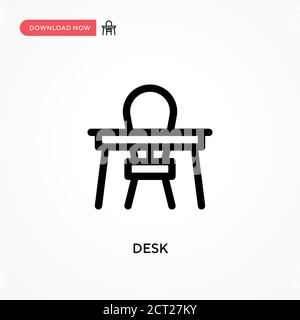 Einfaches Vektorsymbol für den Schreibtisch. Moderne, einfache flache Vektor-Illustration für Website oder mobile App Stock Vektor