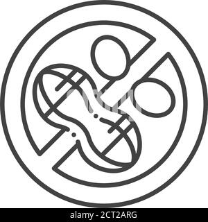 Farbsymbol für NUTS-freie Linie. Allergene Zutat. Nahrungsmittelunverträglichkeit. Registrieren Sie sich für Webseite, mobile App, Schaltfläche, Logo. Vektor-isolierte Schaltfläche. Stock Vektor