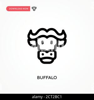 Buffalo einfaches Vektor-Symbol. Moderne, einfache flache Vektor-Illustration für Website oder mobile App Stock Vektor