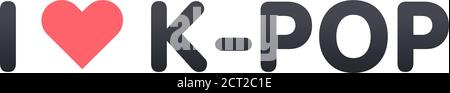 Koreanisches Pop-Poster. Schwarzer Schriftzug. Music Record K-POP Konzept. Stock Vektor