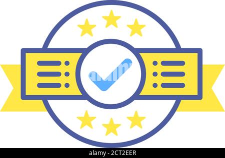Symbol für genehmigte Stempelfarbe. Erfolgreiches Prüfkonzept. Zertifiziertes Validierungselement. Melden Sie sich für Webseite, mobile App. Stock Vektor