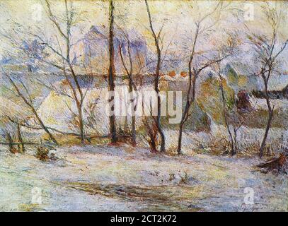 Der Garten unter Schnee von Paul Gauguin 1879. Museum der Schönen Künste in Budapest, Ungarn Stockfoto