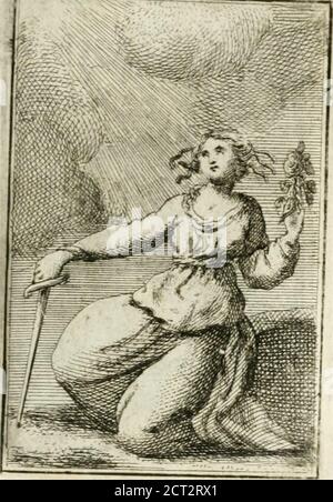 . Iconologie, tirée de divers auteurs : ouvrage utile aux gens de lettres, aux poëtes, aux artistes, & généralement à tous les amateurs des beaux-Arts . UNRUHE. TT inquiétude fe peint dans une démarche incertai-^^^ ne, ayant le regard errant & foupçonneux.Elle eft vêtue détoffe changeante ; dune main elletient un horloge à fable, qui eft lemblème de larégularité , & de lautre une girouette, qui eft celuide lirrrrégularité ou de rintance confuntance. IN- FRANÇOISE. 129 i –. INSPIRATION göttlich. /^*eft celle qui porte aux bonnes œuvres, & fur-tout à la converfion. Le rayon céiefle quifrappe le cœur de Stockfoto