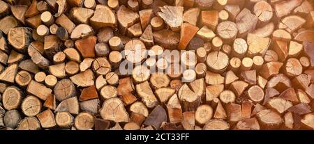 Stapel von Brennholz Nahaufnahme Stockfoto