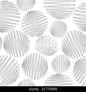 Nahtloses Vektor-Muster mit abstrakten Kreisen im Doodle-Stil Stock Vektor